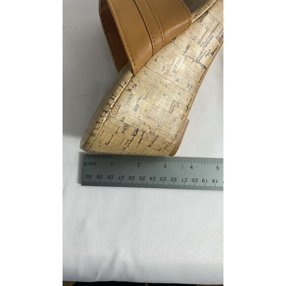 White Line Women's Slip On Faux Cork Wedges Jewel Embellished Platforms Size 7 - Picture 5 of 8